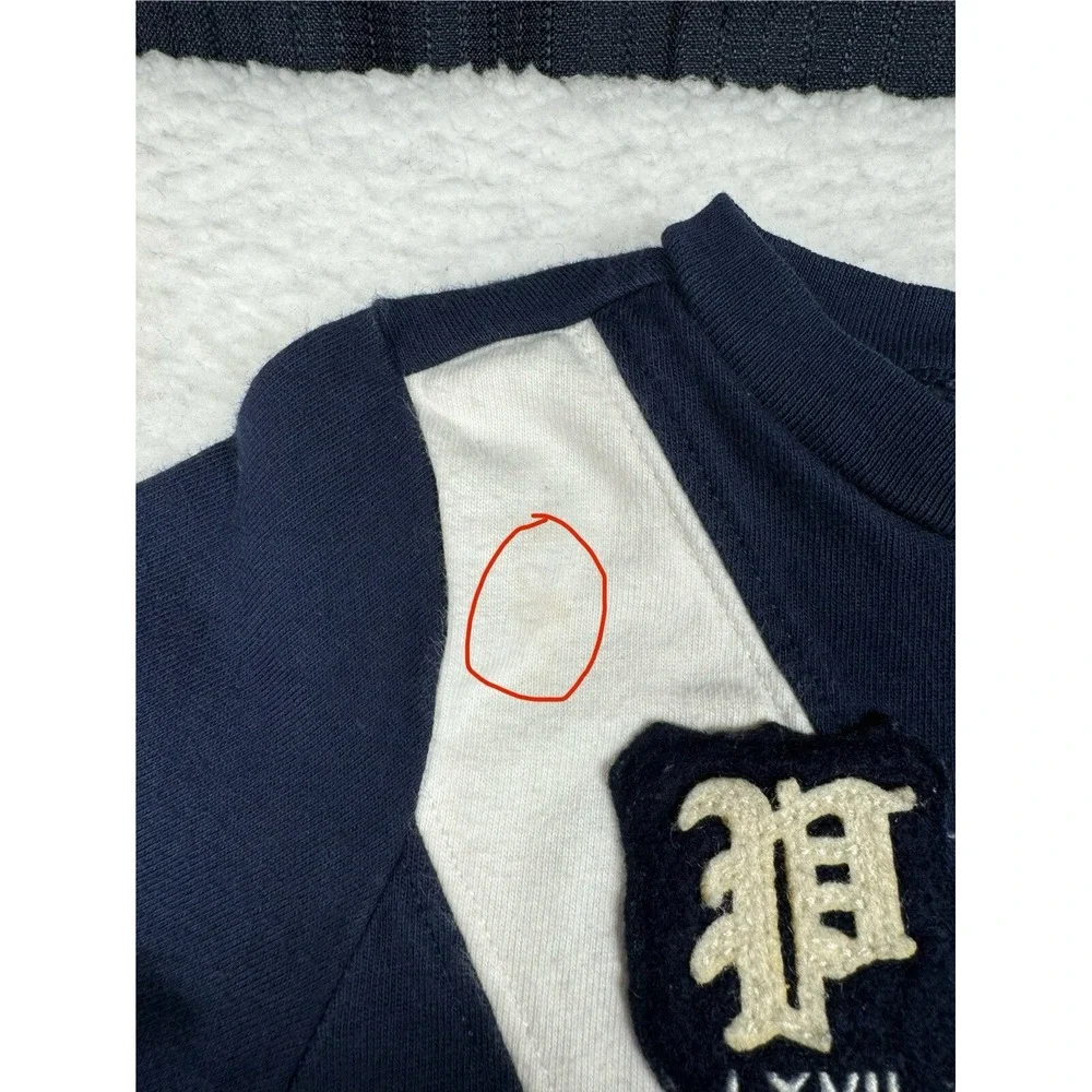 Ralph Lauren One Piece Navy Blue Dia White Stripe Crest - Toddler 9M